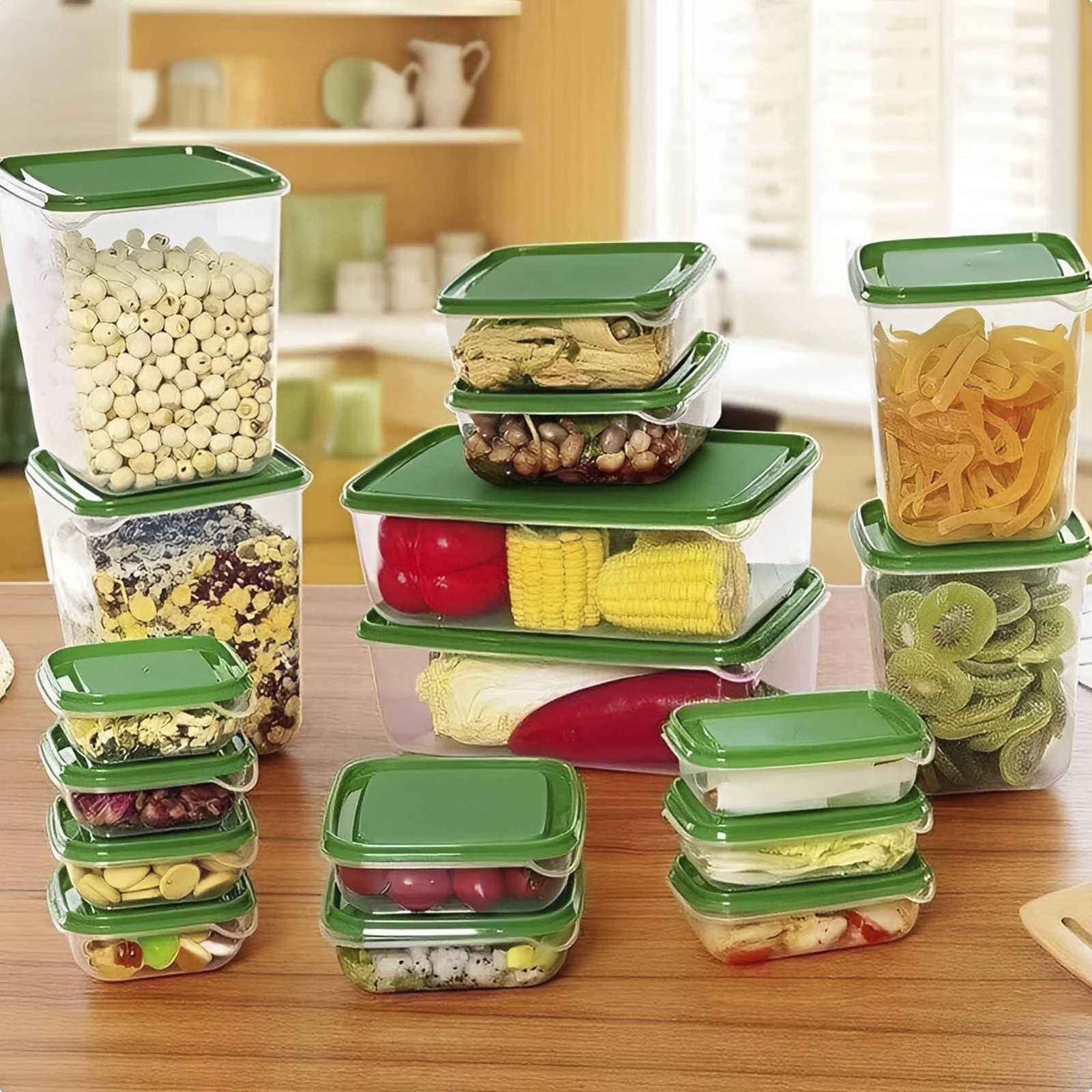 

17Pcs Food Storage Container with Lids Stackable Food Storage Box Clear Meal Prep Containers Food Grade Food Storage Bowls