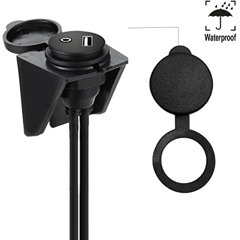 1m USB 2.0 & 3.5mm AUX Extension Mount Dash Mount Flush Mount Panel Mount Cable for Car Boat Motorcycle Waterproof Cord
1m USB 2.0 & 3.5mm AUX Extension Mount Dash Mount Flush Mount Panel Mount Cable for Car Boat Motorcycle Waterproof Cord