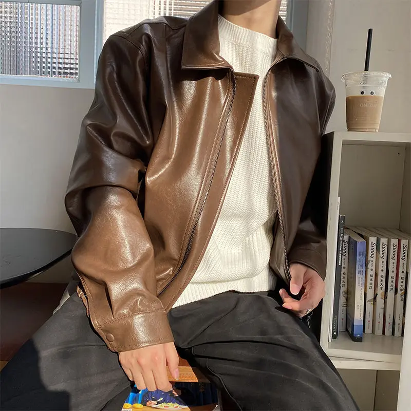 Men's Clothing Autumn New Oversize Coat Korean Trend Loose Casual PU Leather Jacket Coat Male Zipper Lapel Clothes 9Y4382
Men's Clothing Autumn New Oversize Coat Korean Trend Loose Casual PU Leather Jacket Coat Male Zipper Lapel Clothes 9Y4382