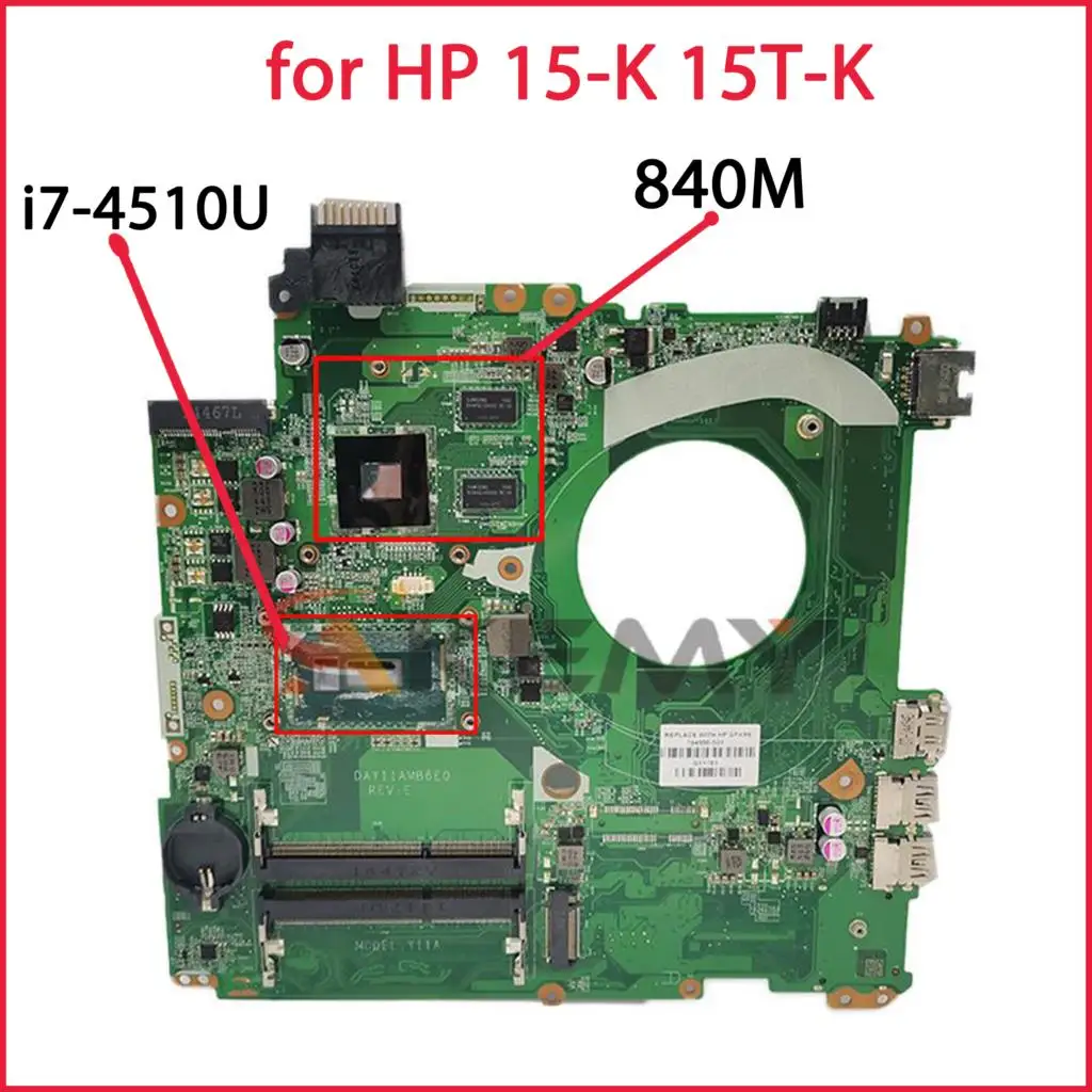 766592-501 766592-001 766592-601 DAY11AMB6E0 w 840M i7-4510U 2GHz CPU бортовой для HP 15-K 15T-K NB PC протестированная