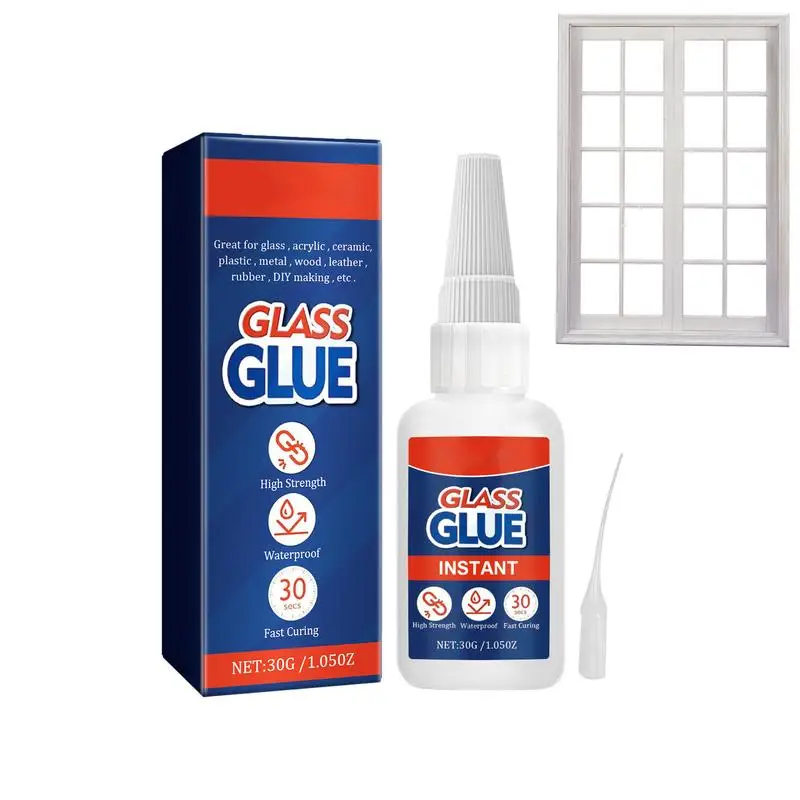 

Instant Glass Glue Glass To Glass Bonding Ceramic Glue Tip Applicator 30G Long-Lasting Glass Glue For Jewelry Ceramics Pottery