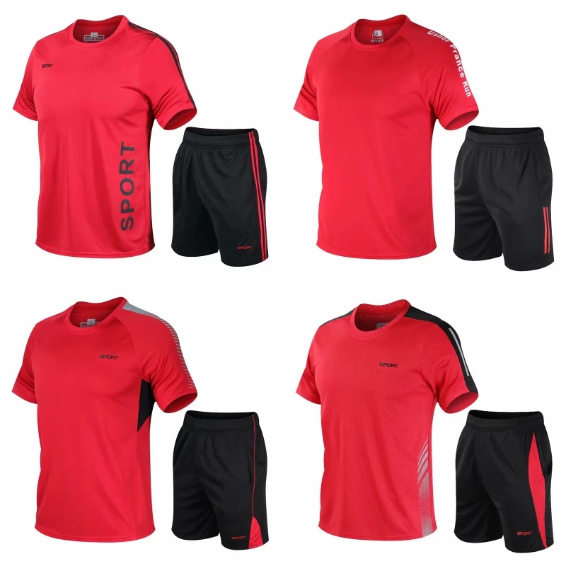 Short-Sleeved Sports Suit Breathable Quick-Drying T-Shirt Shorts Suit Fitness Running Training Clothes
Short-Sleeved Sports Suit Breathable Quick-Drying T-Shirt Shorts Suit Fitness Running Training Clothes