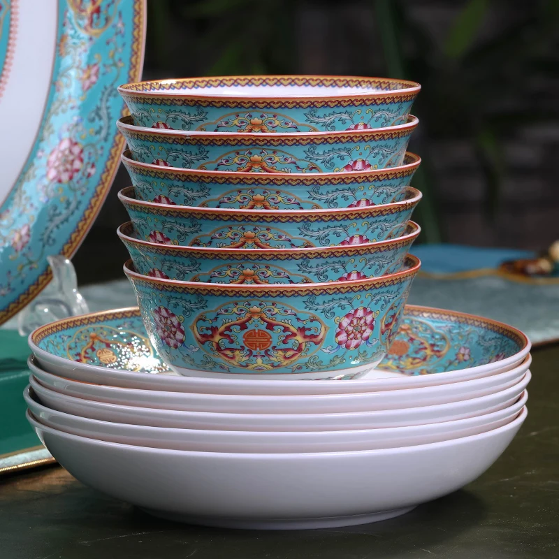 Bowl Household Small Soup Bowl Ceramic Bowl and Dish Set Enamel Plate Bowl New Bone China Bowl Noodle Bowl Goblet Rice Bowl 
Bowl Household Small Soup Bowl Ceramic Bowl and Dish Set Enamel Plate Bowl New Bone China Bowl Noodle Bowl Goblet Rice Bowl