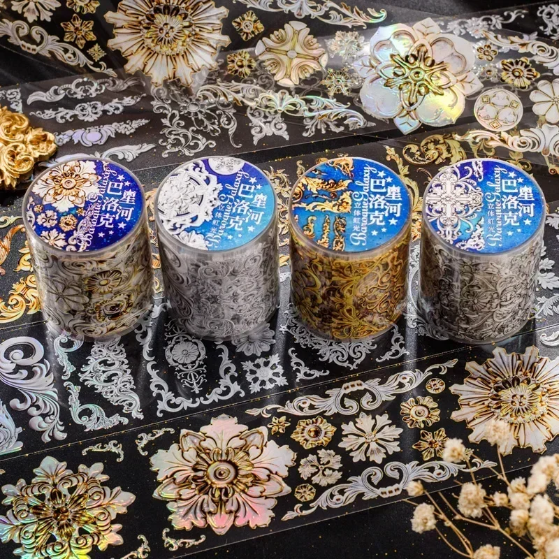 1Roll Tape 50MM*2M Stars Gold Bronzing Silver Baroque Decoration Transparent baking gift box Adhesives Scrapbook Supplies
1Roll Tape 50MM*2M Stars Gold Bronzing Silver Baroque Decoration Transparent baking gift box Adhesives Scrapbook Supplies