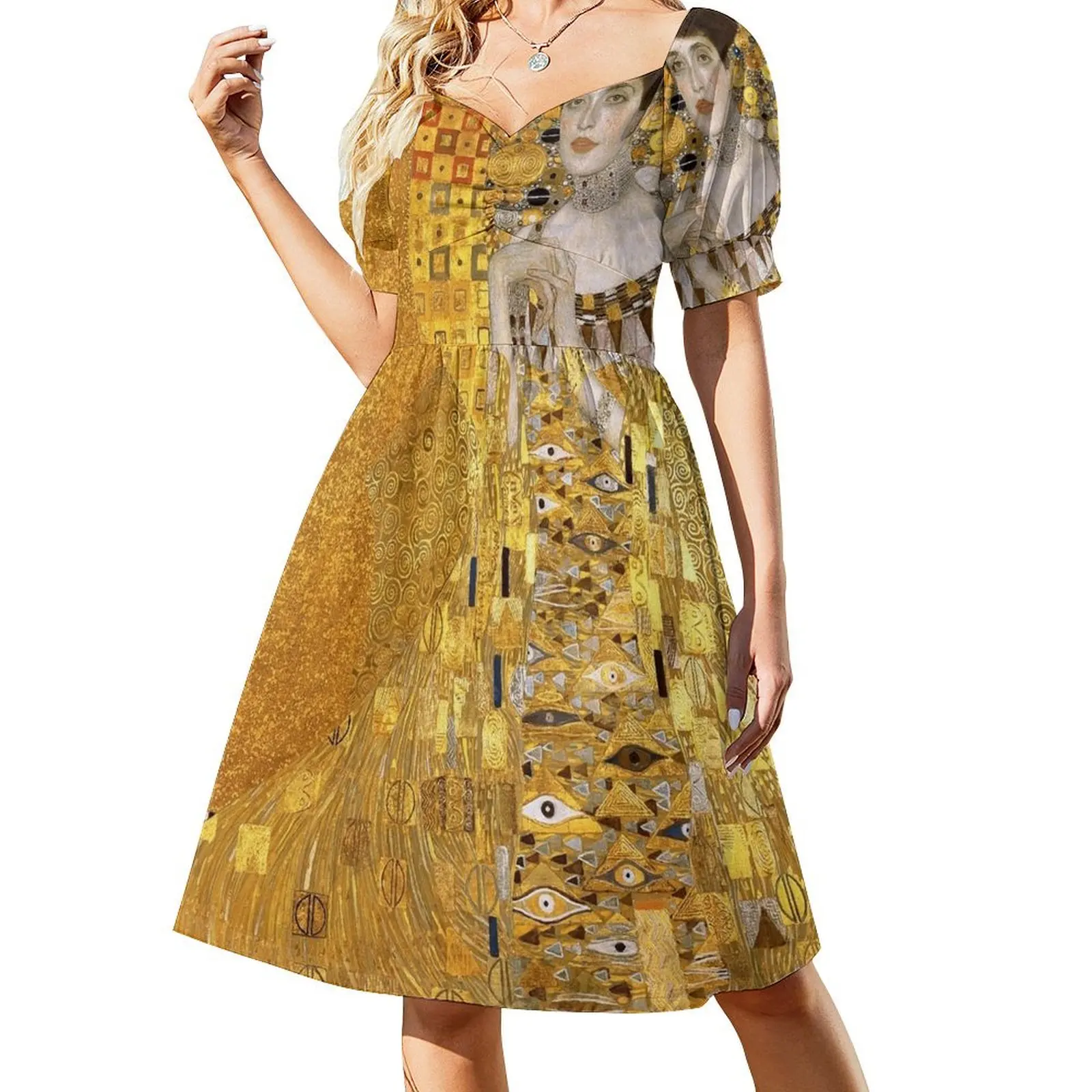 

Gustav Klimt - Portrait d Adele Bloch-Bauer I 1907 (repro HD) Sleeveless Dress Dress women woman dress