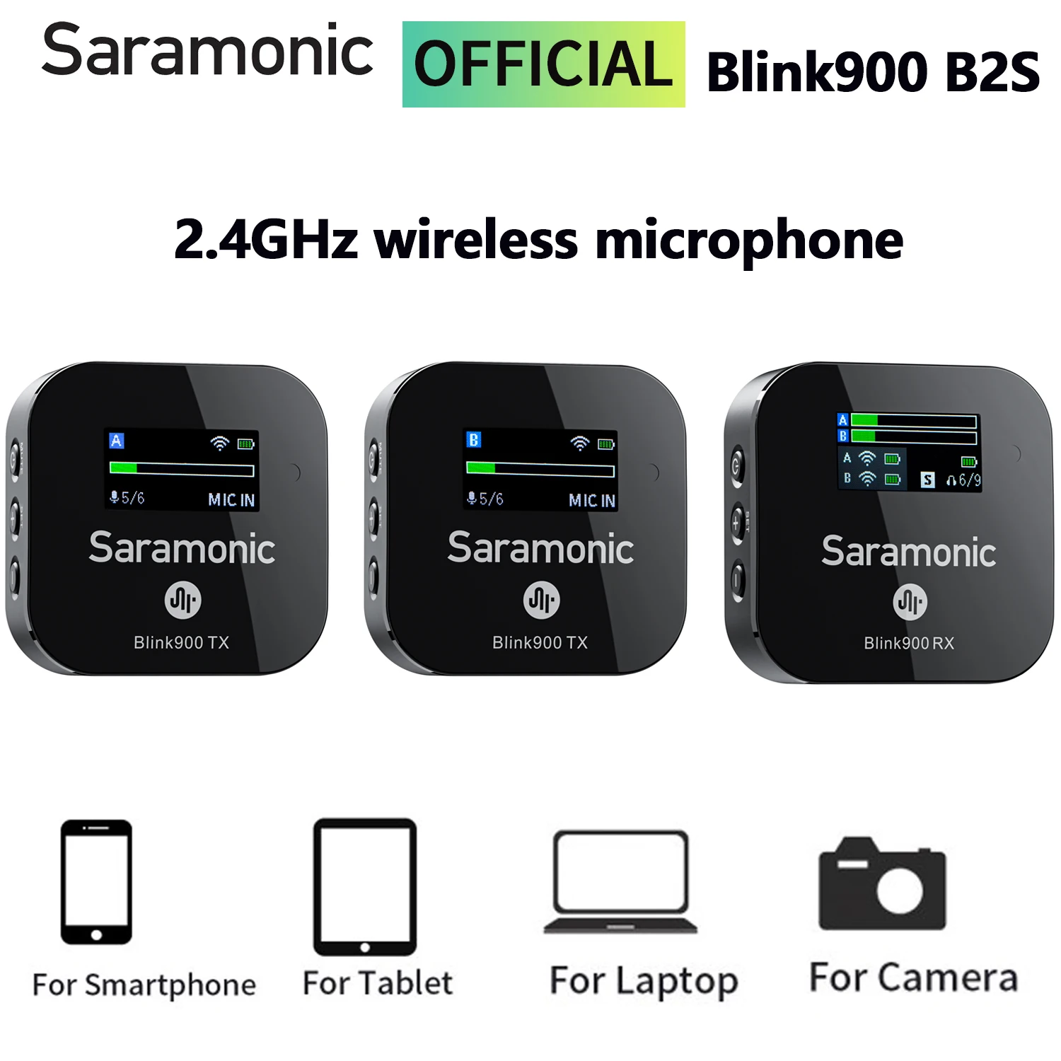 

Saramonic Blink900 B2S Wireless Lavalier Lapel Microphone for Camera iPhone Android Smartphone PC Laptop Youtube Recording Vlog