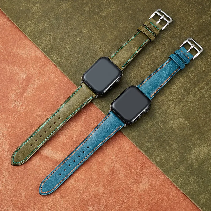 High Quality Leather Watch Strap for Watch Band 44mm 41mm 45mm 40mm 42mm 38mm Retro Cow Watchband Watch series 7 3 4 5 se
High Quality Leather Watch Strap for Watch Band 44mm 41mm 45mm 40mm 42mm 38mm Retro Cow Watchband Watch series 7 3 4 5 se