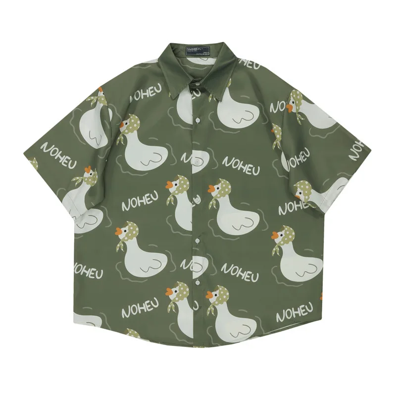 Japanese Genjuku Style Men's Women's Shirts Lapel Print Cardigan Cute Duck Casual Short Sleeved Top Summer Unisex Summer Sale
Japanese Genjuku Style Men's Women's Shirts Lapel Print Cardigan Cute Duck Casual Short Sleeved Top Summer Unisex Summer Sale