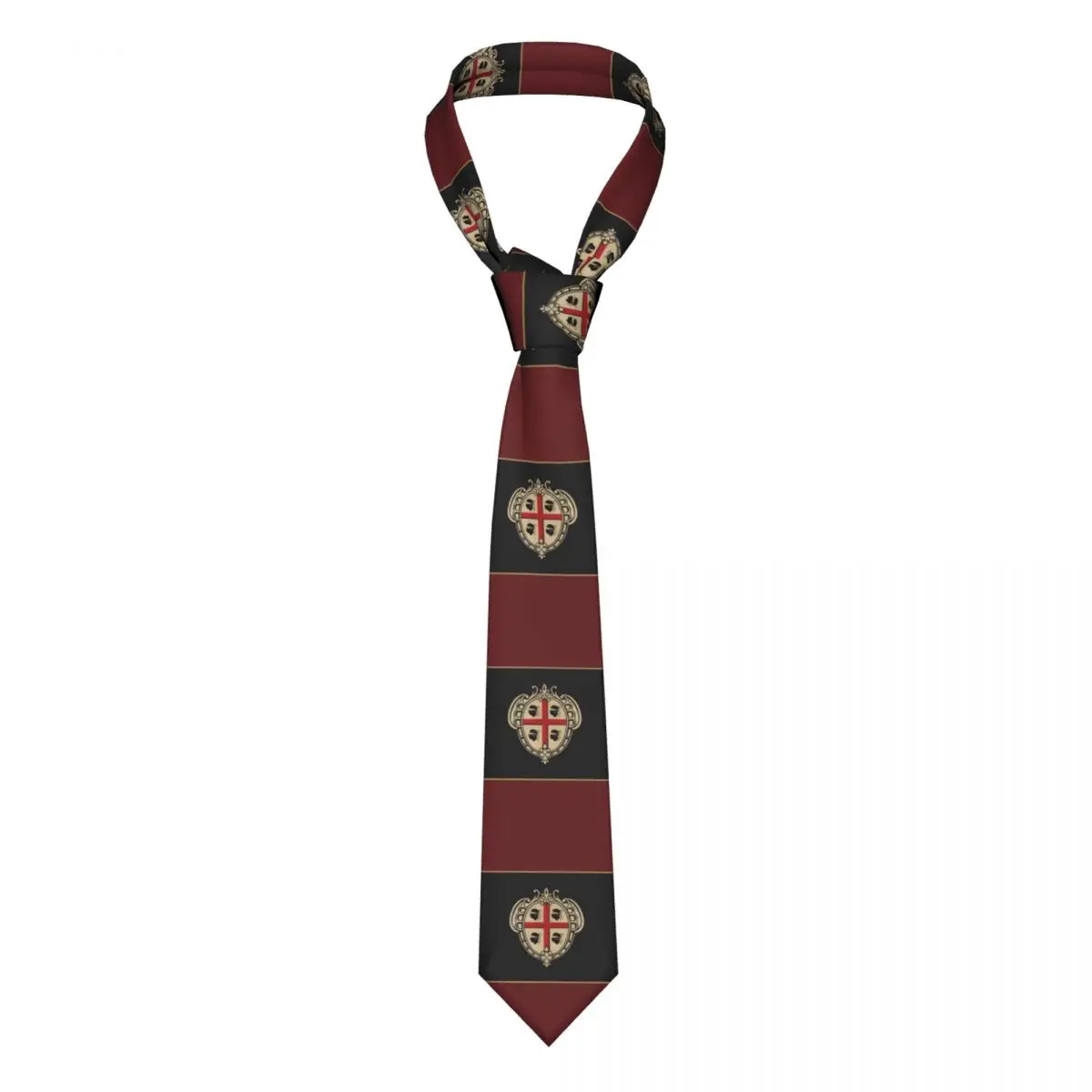 

Italian Sardinia Coat Of Arms Vintage Artwork Neck Tie Men's Personalized Silk Italia Pride Sardegna Neckties for Party Cravat