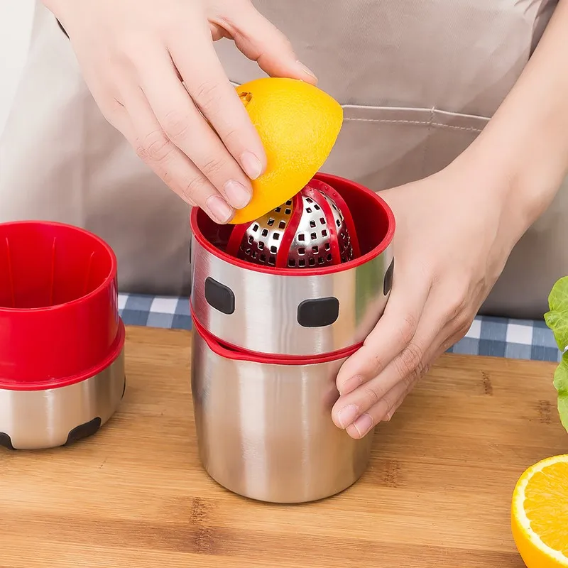 

Stainless Steel Manual Orange Juicer Household Kitchen Tools Pomegranate Squeezer Lemon Orange Fruit Juicer Cup Non-slip Bottom