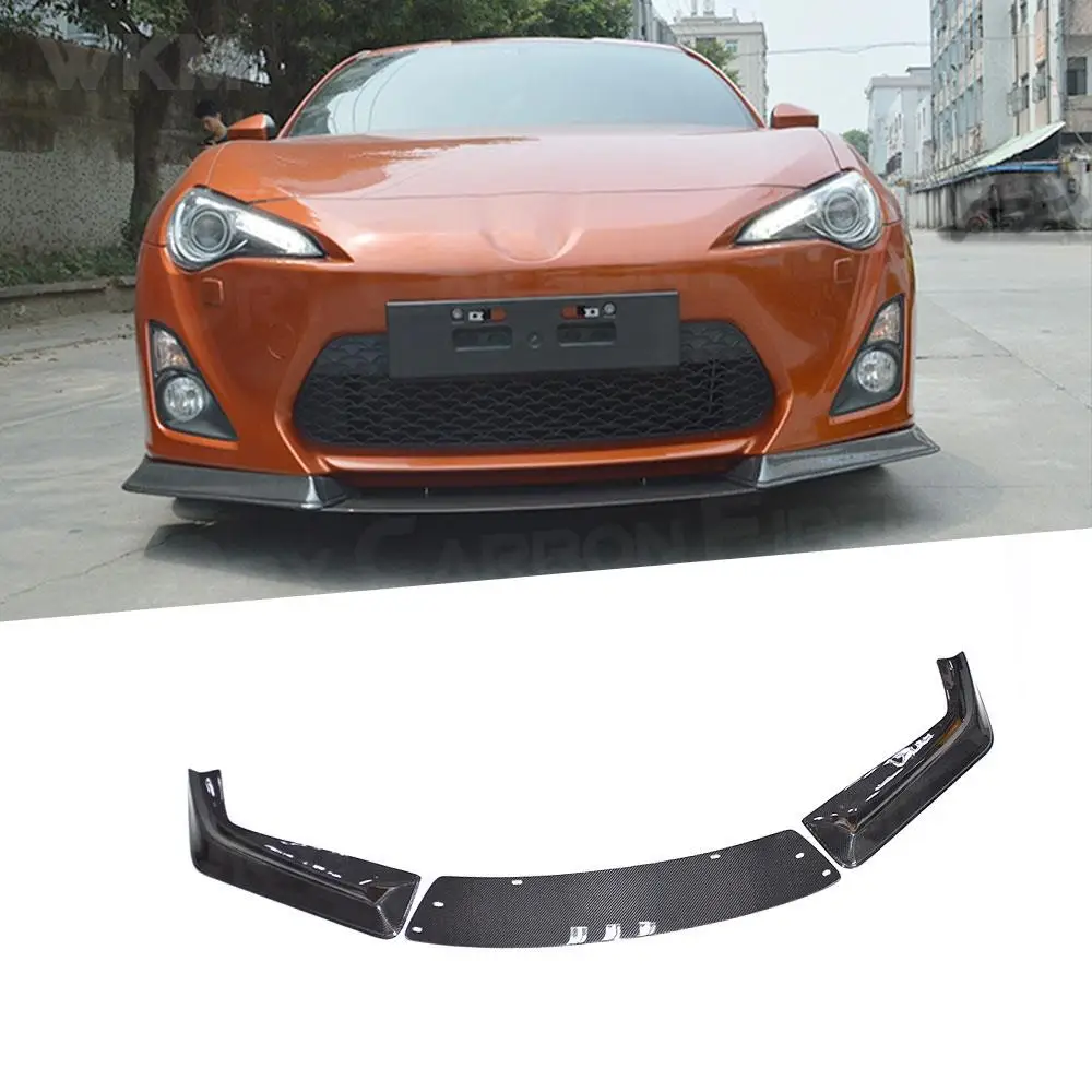 

3PCS For Subaru BRZ High Quality Carbon Fiber Car Front Lip Bumper Spoiler Wings for Toyota GT 86 2014-2016 J Style Decorations