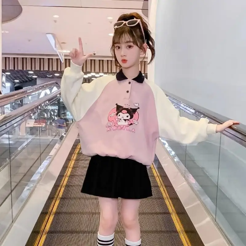 

Sanrios Anime Kuromi Hoodie Clothes Cartoon Pullover Cute Girl Warm Lapel Top Ventilate Tracksuit Outdoor Clothing Birthday Gift