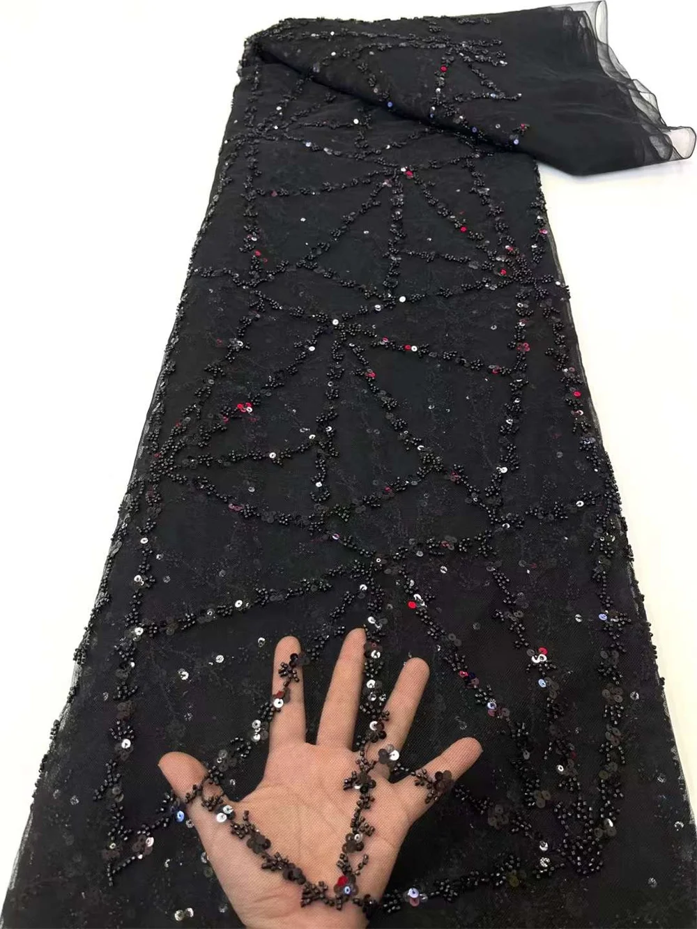 Black Lace Fabrics 5 Yards African Material Fabric 2023 High Quality Handmade Beads With Pearl Tube Embroidery Sequence Wp50-2
Black Lace Fabrics 5 Yards African Material Fabric 2023 High Quality Handmade Beads With Pearl Tube Embroidery Sequence Wp50-2