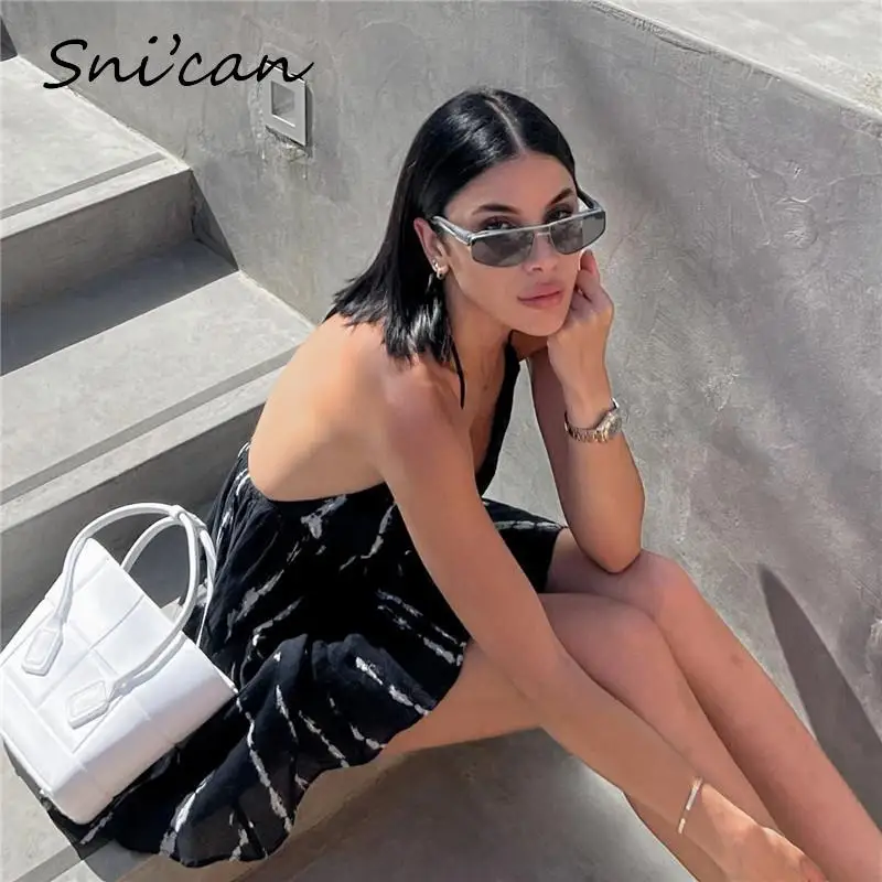 Black Tie Dye Dress Women Fashion Summer Deep V Neck Sleeveless Spaghetti Strap Backless High Street Mini Dresses Ladies Robe 
Black Tie Dye Dress Women Fashion Summer Deep V Neck Sleeveless Spaghetti Strap Backless High Street Mini Dresses Ladies Robe