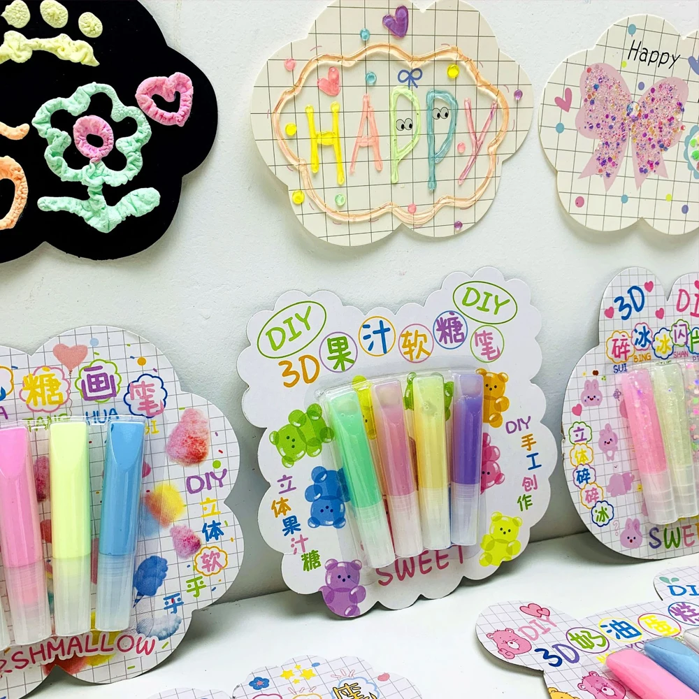5 Styles Three-dimensional Popcorn Pens Jelly Fudge Magic Puffy Pens Children's DIY Handbook Greeting Card Stationery Supplies
5 Styles Three-dimensional Popcorn Pens Jelly Fudge Magic Puffy Pens Children's DIY Handbook Greeting Card Stationery Supplies