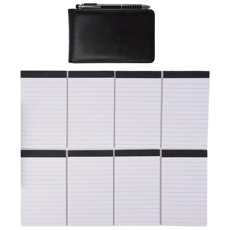 10Pcs Mini Pocket Notepad Holder Set With Metal Pen And Pocket Notebook Refills (Black)
10Pcs Mini Pocket Notepad Holder Set With Metal Pen And Pocket Notebook Refills (Black)