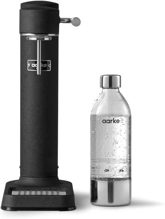 

aarke - Carbonator III Premium Carbonator-Sparkling & Seltzer Water Maker-Soda Maker with PET Bottle (Matte Black)