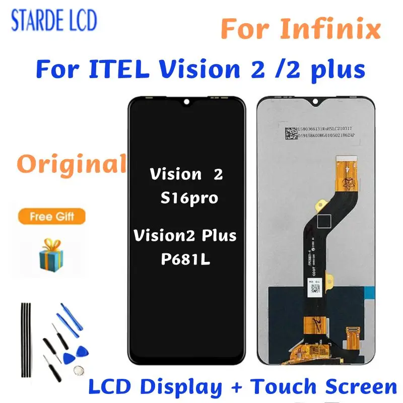 Original For Infinix ITEL Vision 2 S16pro LCD Touch Screen For ITEL Vision 2 Plus P681L Digitizer Assembly Replacementt Parts
Original For Infinix ITEL Vision 2 S16pro LCD Touch Screen For ITEL Vision 2 Plus P681L Digitizer Assembly Replacementt Parts