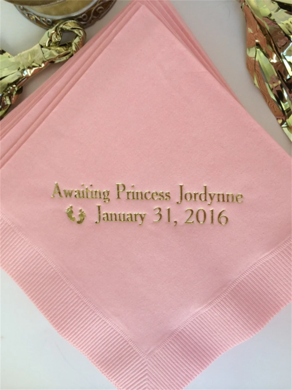 

50PCS Personalized Napkins Baby Shower Personalized Cocktail Beverage Paper Party Monogram Custom Luncheon Avail!