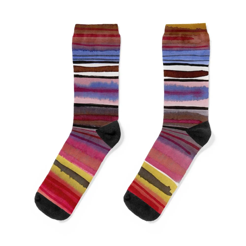 

horizontal lines pattern 11 Socks gift essential loose Designer Man Socks Women's