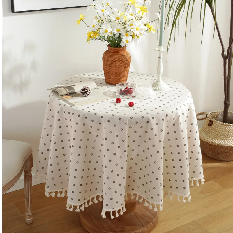 Korean Style Daisy with Tassel Round Tablecloth150cm Coffee Table Table Cover Table Cloth Home Wedding Centerpieces for Tables
Korean Style Daisy with Tassel Round Tablecloth150cm Coffee Table Table Cover Table Cloth Home Wedding Centerpieces for Tables