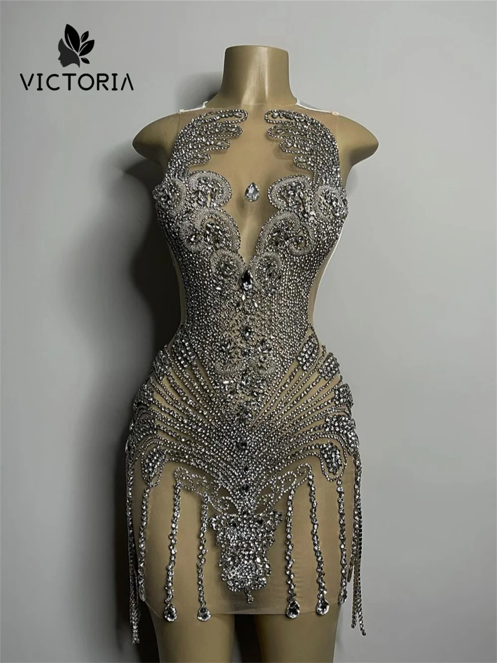 Sexy Silver Rainstones Crystals Mermaid Prom Dresses For Black Girls See Thru Birthday Dress Luxury 2024 Sheer Mesh robe de bal
Sexy Silver Rainstones Crystals Mermaid Prom Dresses For Black Girls See Thru Birthday Dress Luxury 2024 Sheer Mesh robe de bal