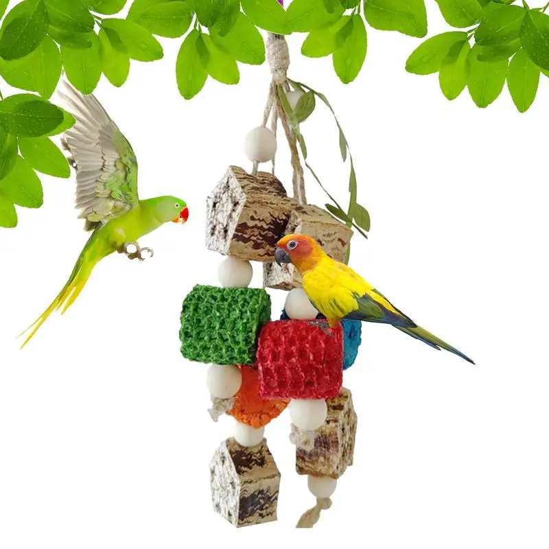 

Parrot Swing Chew Toy Parakeet Swing Hangings Ring Bird Branch Chew Parrot Toys Cage Bite Accessories Resistant Hammock Branch