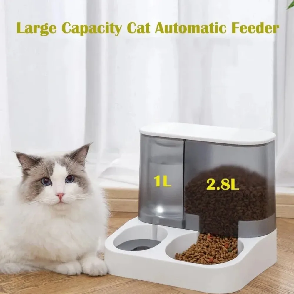 

Вместительный автоматический корм для кошек диспенсер, 2 в 1, питьевой товар, товары для домашних животных, разделение сухой и влажной кожи миска для воды еды