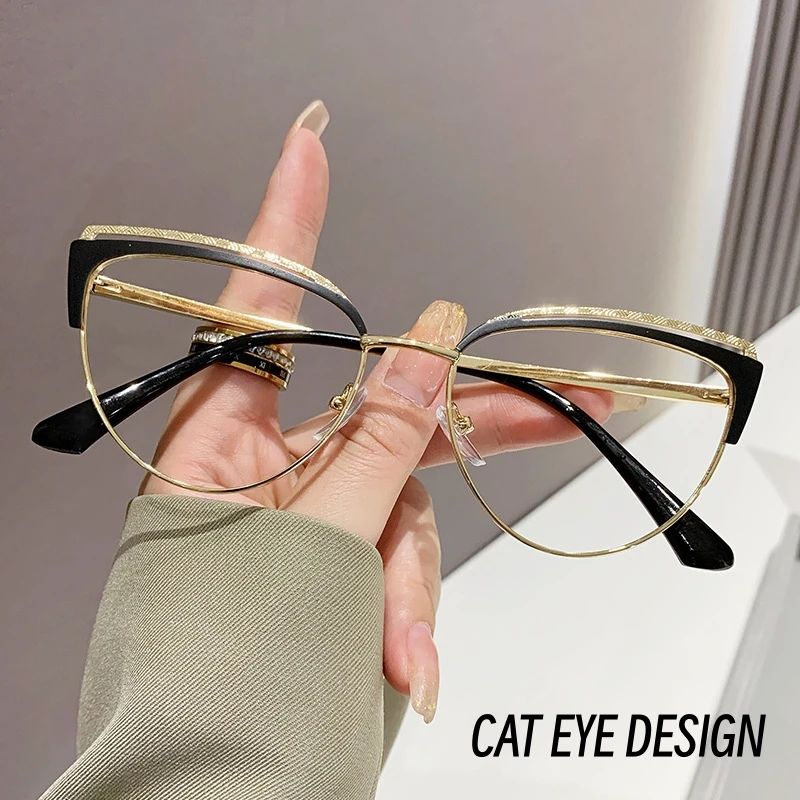 Unisex Metal Cat Eye Computer Glasses Ultra Light Blue Light Blocking Eyewear Vintage Fashion Plain Eyeglasses
Unisex Metal Cat Eye Computer Glasses Ultra Light Blue Light Blocking Eyewear Vintage Fashion Plain Eyeglasses
