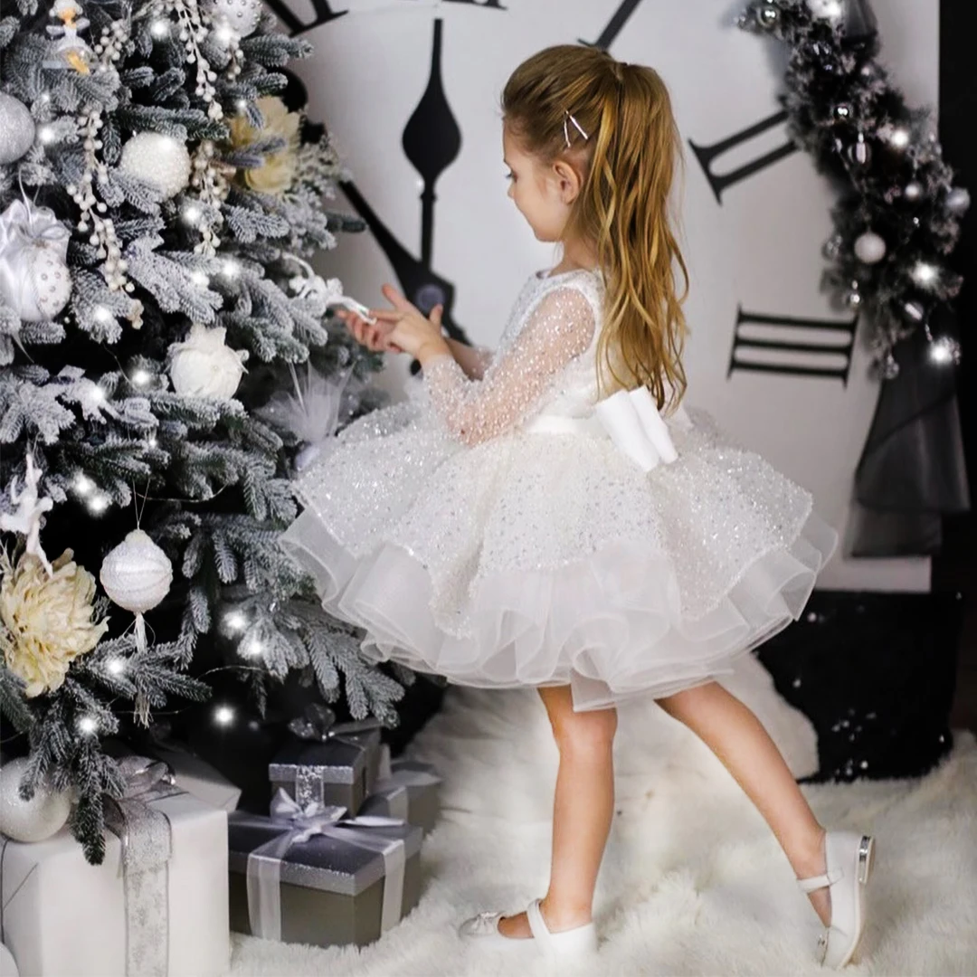 BABYONLINE First Communion Dresses fpr Girls Beads Pearls with Bow Sparkly Glitter Evening Party Fluffy Ball Gown Communion Kid
BABYONLINE First Communion Dresses fpr Girls Beads Pearls with Bow Sparkly Glitter Evening Party Fluffy Ball Gown Communion Kid