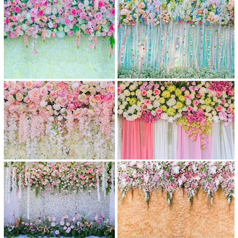 

Wedding Scene Arch Flower Photography Backdrops Props Flora Curtain Valentine's Day Decors Theme Photo Studio Background FL-15