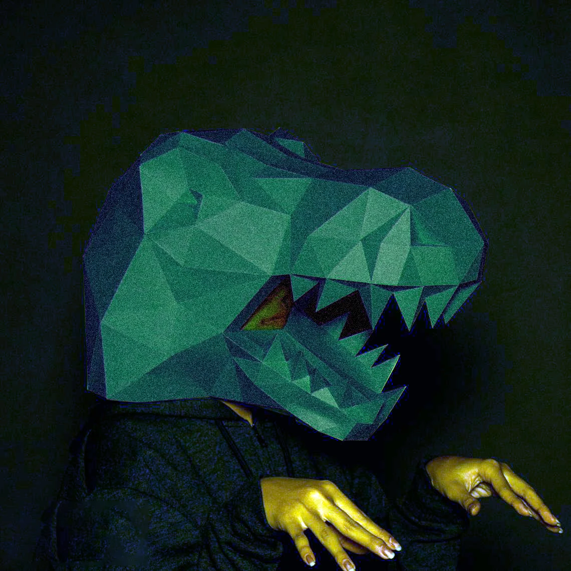 

Tyrannosaurus Rex Head Cover Adult Headgear Wearable Mask Paper Model Animal Cosplay Papercraft 3D DIY Origami Party Decoration