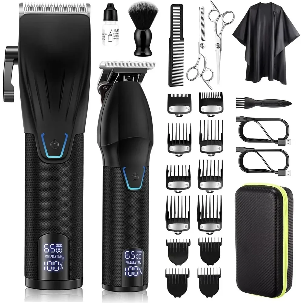 

Professional Hair Clippers and Trimmer Kit for Men,Barber Clipper Set Cordless Hair Cutting,Beard Trimmer Grooming Haircut Kit