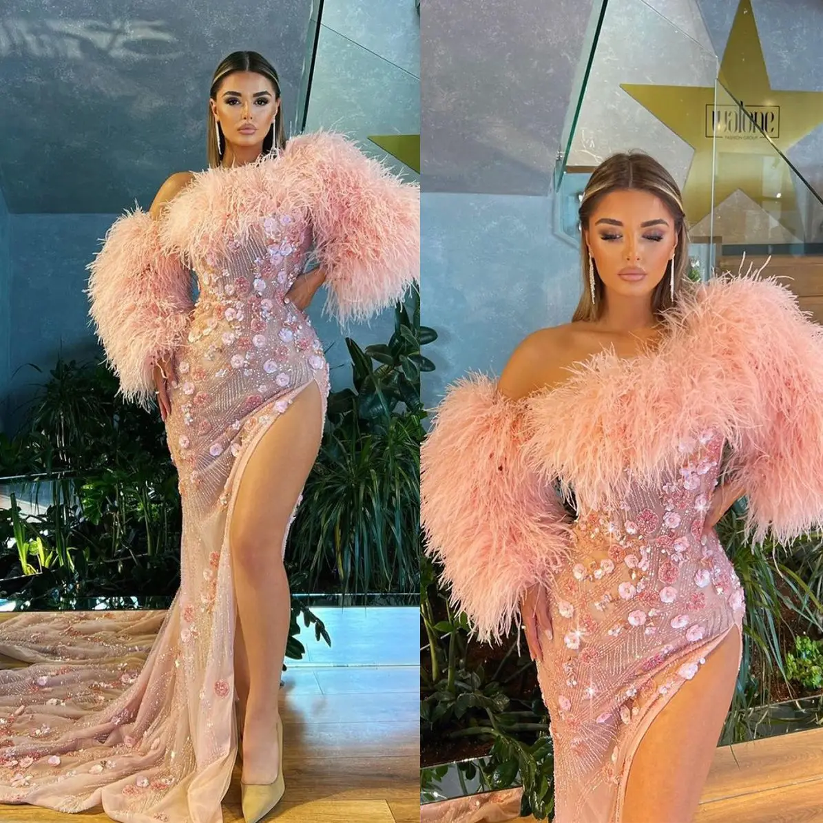 Luxury Evening Dresses African Dubai One Shoulder Feather Mermaid Prom Dress Flowers Applique Formal Party Gowns
Luxury Evening Dresses African Dubai One Shoulder Feather Mermaid Prom Dress Flowers Applique Formal Party Gowns