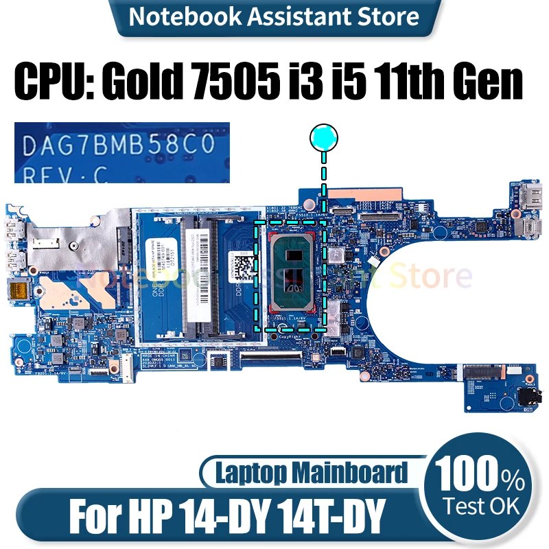 For HP 14-DY 14T-DY Laptop Mainboard 203032-1 M45032-601 M45034-601 Gold 7505 i3-1125G4 i5-1135G7 Notebook Motherboard
For HP 14-DY 14T-DY Laptop Mainboard 203032-1 M45032-601 M45034-601 Gold 7505 i3-1125G4 i5-1135G7 Notebook Motherboard