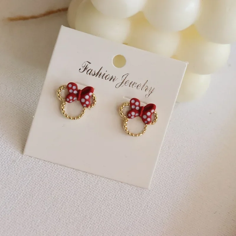 

Disney Kawaii Stud Earrings Mickey Mouse Minnie Jewelry Anime Cartoon Earring Jewelry for Women Girlfriend Student Birthday Gift