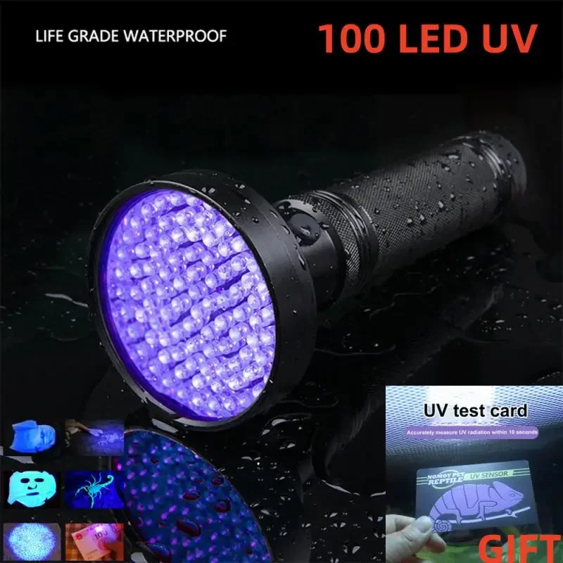 

UV Flashlight 21/51/100 LED UV Light 395nm UV Flashlights Ultraviolet Torch Black Light Detector For Dry Pets Urine Stains Bug