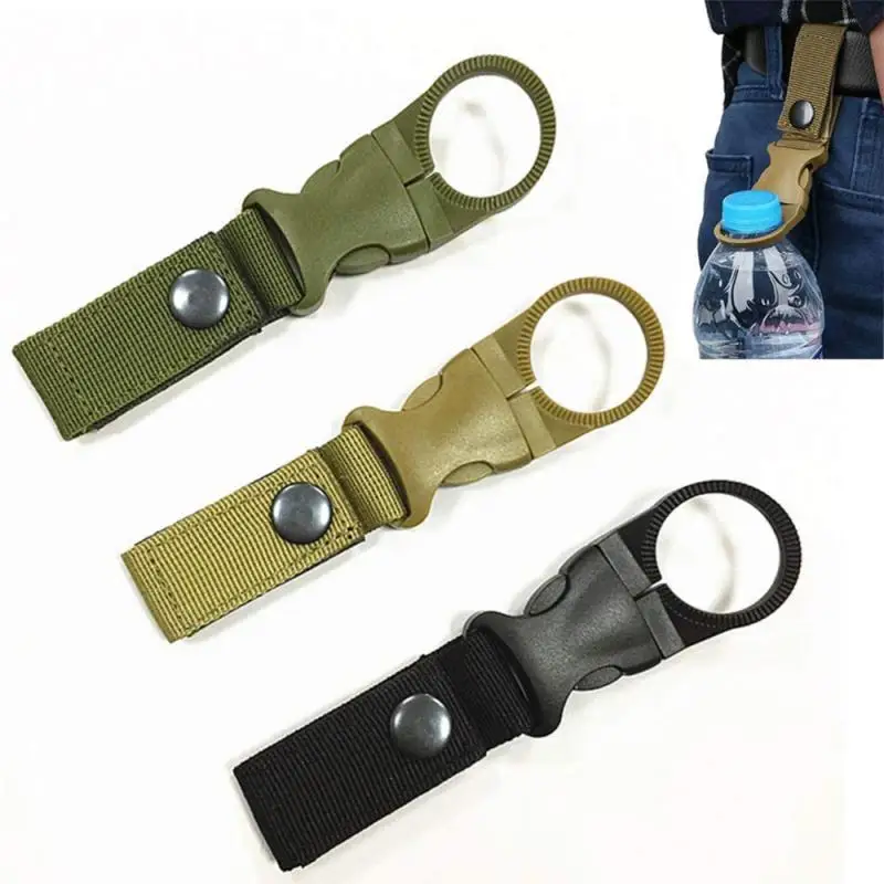 

clasp molle attach Buckle Holder tool webbing backpack Hanger Hook Carabiner Water Bottle clip hang camp hike outdoor Quickdraw