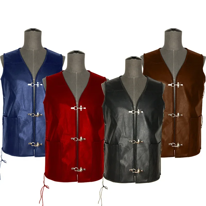 S-5XL Male Retro Leather Single Breasted Sleeveless Tops Men Medieval Punk Knight Vest Biker Motorcycle Hip Hop Waistcoat
S-5XL Male Retro Leather Single Breasted Sleeveless Tops Men Medieval Punk Knight Vest Biker Motorcycle Hip Hop Waistcoat