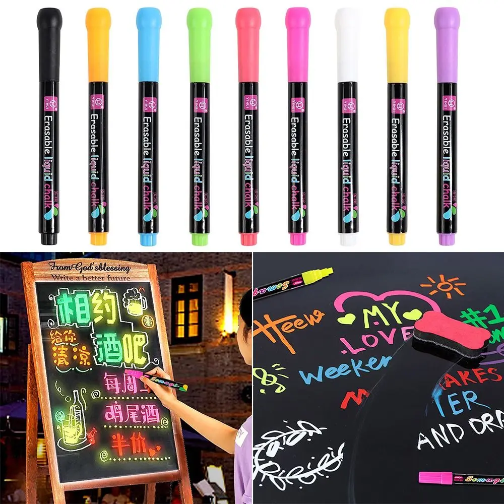 

1Pc Multi-Color Led Board Writing Blackboard Graffiti Erasable Highlighters Whiteboard Pen Liquid Chalk Pen Art Marker Pen