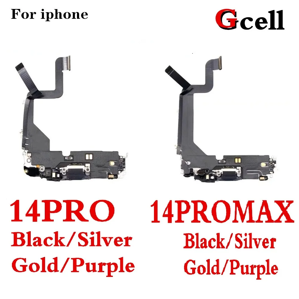 

Gcell 1 шт. зарядный порт зарядный гибкий кабель оригинальный для Iphone 14 Pro Max черный серебристый золотой фиолетовый цветной ремонтный порт