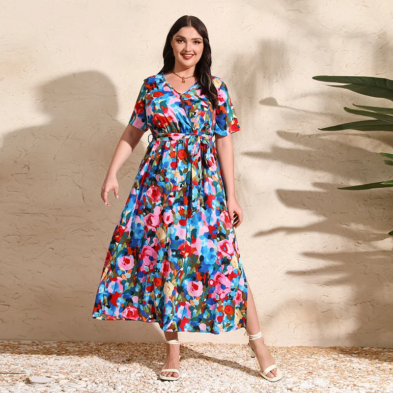 Large Size Women's Clothing New Seaside Vacation Lazy Large Size Vacation Dress V-neck Floor Mopping Chiffon Long Skirt
Large Size Women's Clothing New Seaside Vacation Lazy Large Size Vacation Dress V-neck Floor Mopping Chiffon Long Skirt