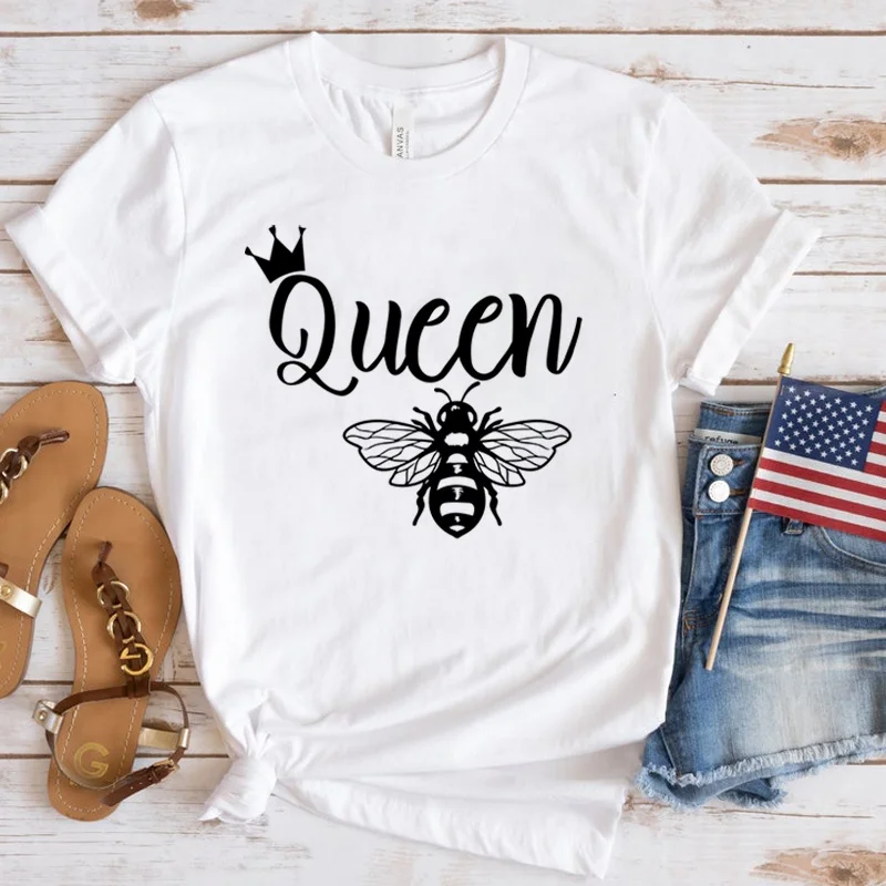 Hot Summer Fashion Bee Queen Print T Shirt Women Graphic Hot Streetwear T Shirt Loose Clothes
Hot Summer Fashion Bee Queen Print T Shirt Women Graphic Hot Streetwear T Shirt Loose Clothes