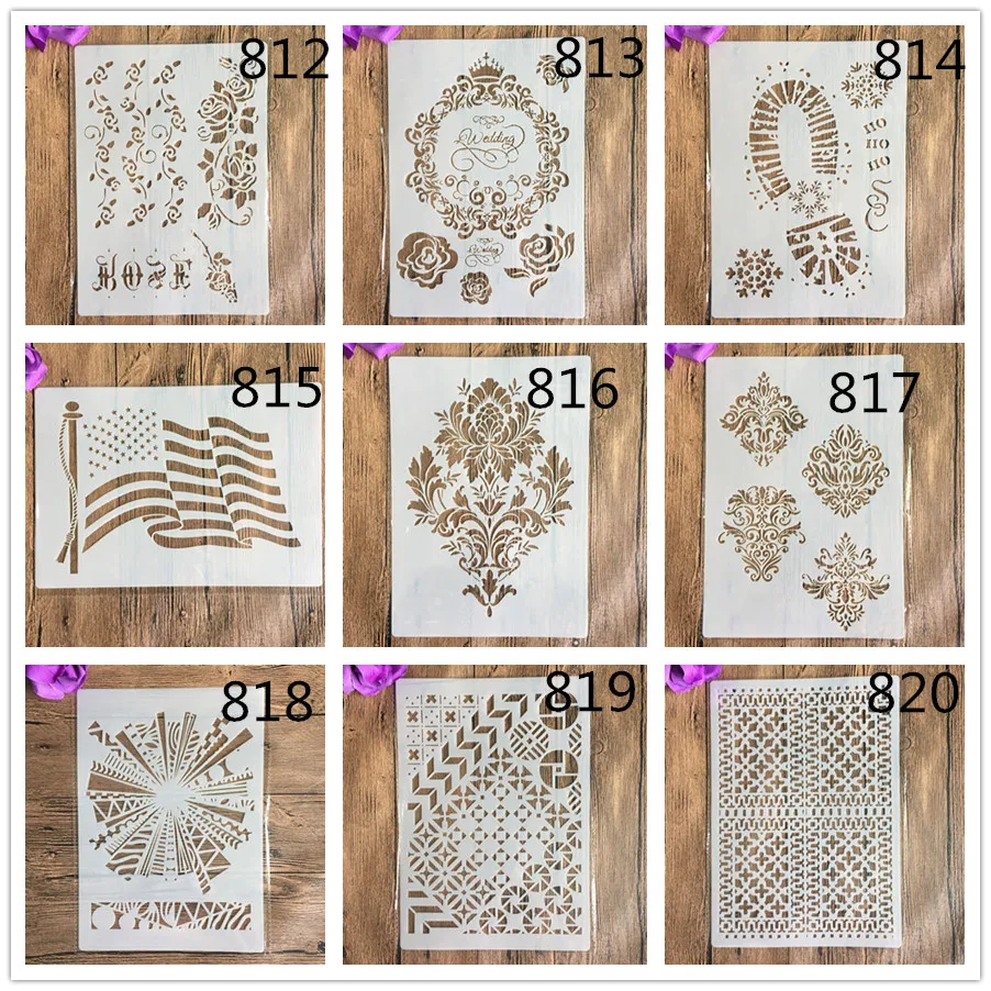 9pcs/set Graffiti layer template,stencils painting, wall stencil , scrapbook, coloring, embossing, album decoration A4 29x21cm
9pcs/set Graffiti layer template,stencils painting, wall stencil , scrapbook, coloring, embossing, album decoration A4 29x21cm