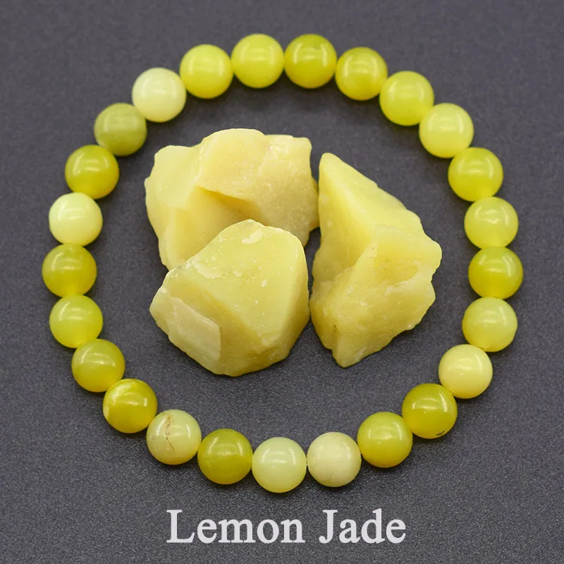 Natural Stone Bead Bracelets Lemon Jade