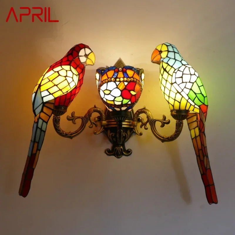 APRIL Tiffany parrot Wall Lamps American countryside Children's room Homestay Villa Hotel Stained Glass Animal Decoration Lamp
APRIL Tiffany parrot Wall Lamps American countryside Children's room Homestay Villa Hotel Stained Glass Animal Decoration Lamp