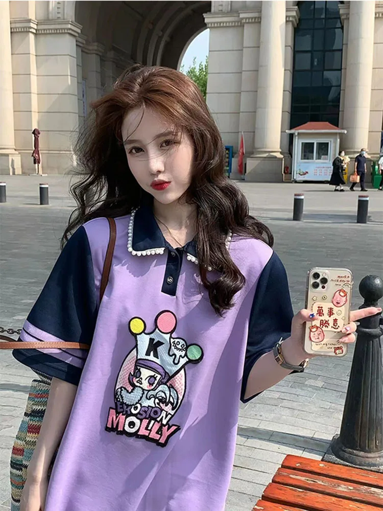 Aesthetic Tshirt Dress Long Women Summer Dress Y2K Polo Collar Straight Dresses Casual T Dress Female Plus Size Short Sleeve
Aesthetic Tshirt Dress Long Women Summer Dress Y2K Polo Collar Straight Dresses Casual T Dress Female Plus Size Short Sleeve