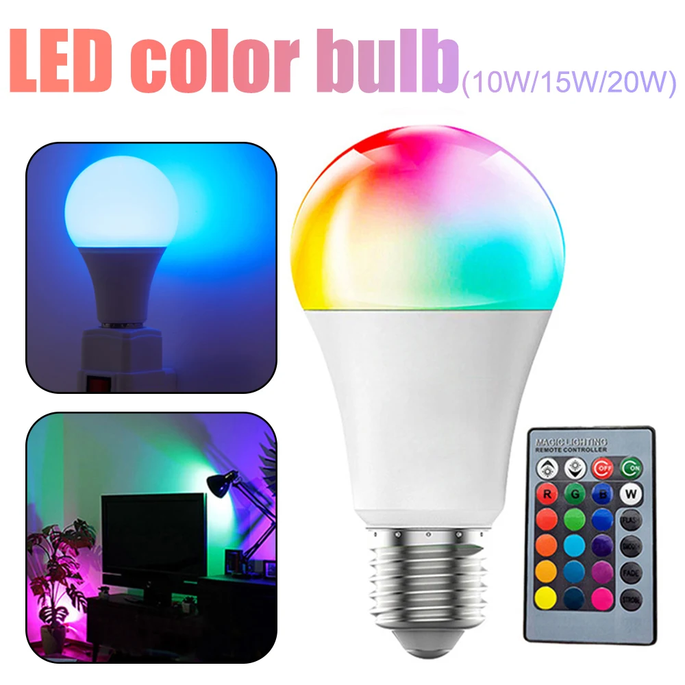 Светодиодные лампы RGB Изменение цвета Лампочка с памятью Синхронизация с регулируемой яркостью 10 Вт 15 Вт 20 Вт E27 Винтовая основа Пульт дистанционного управления в комплекте
Светодиодные лампы RGB Изменение цвета Лампочка с памятью Синхронизация с регулируемой яркостью 10 Вт 15 Вт 20 Вт E27 Винтовая основа Пульт дистанционного управления в комплекте