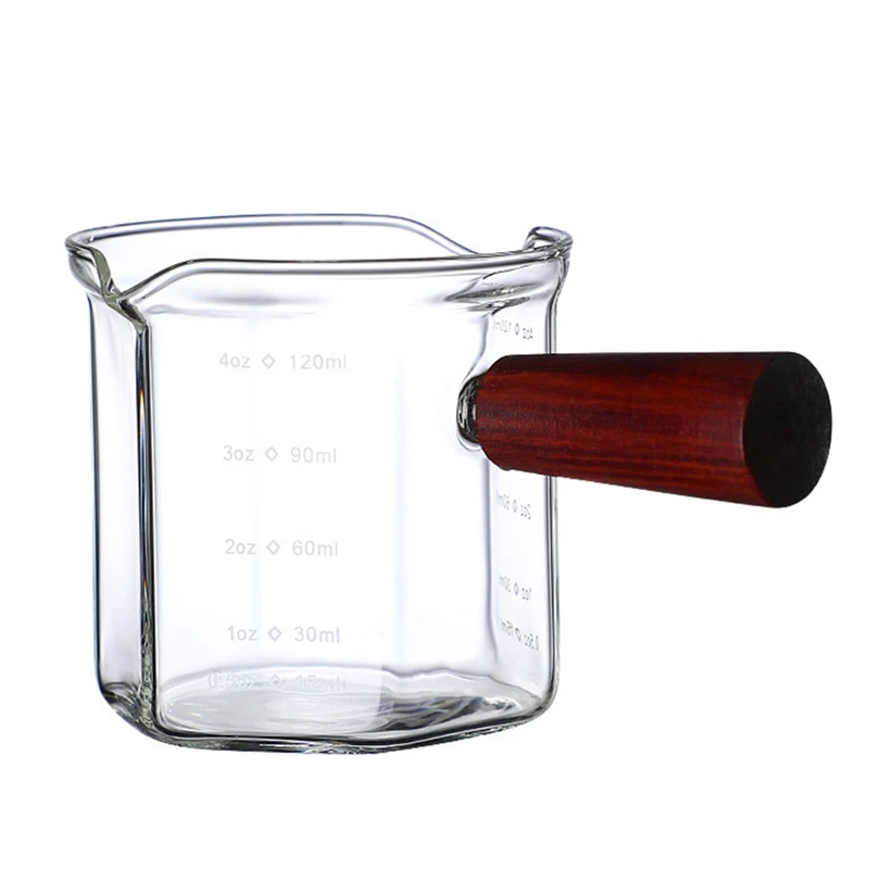 Wood Handle Glass Espresso Measuring Cup Clear Kitchen Measure Mug Coffee Supplies 120Ml
Wood Handle Glass Espresso Measuring Cup Clear Kitchen Measure Mug Coffee Supplies 120Ml