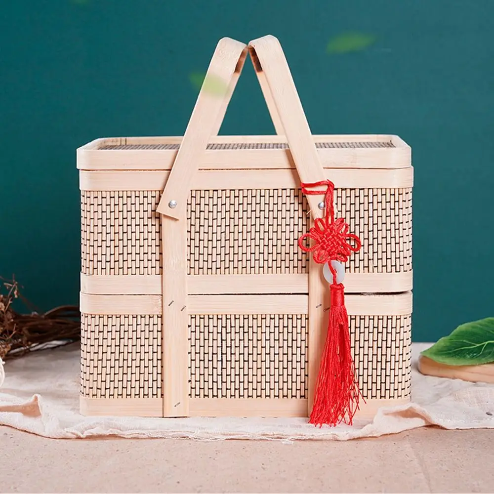 Chinese Style Bamboo Basket Weaved Double-Layer Bread Storage Basket Natural with Lid Egg Storage Basket New Year
Chinese Style Bamboo Basket Weaved Double-Layer Bread Storage Basket Natural with Lid Egg Storage Basket New Year